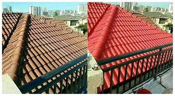 湖南瀏陽屋頂水泥瓦翻新 直接噴水性外墻涂料