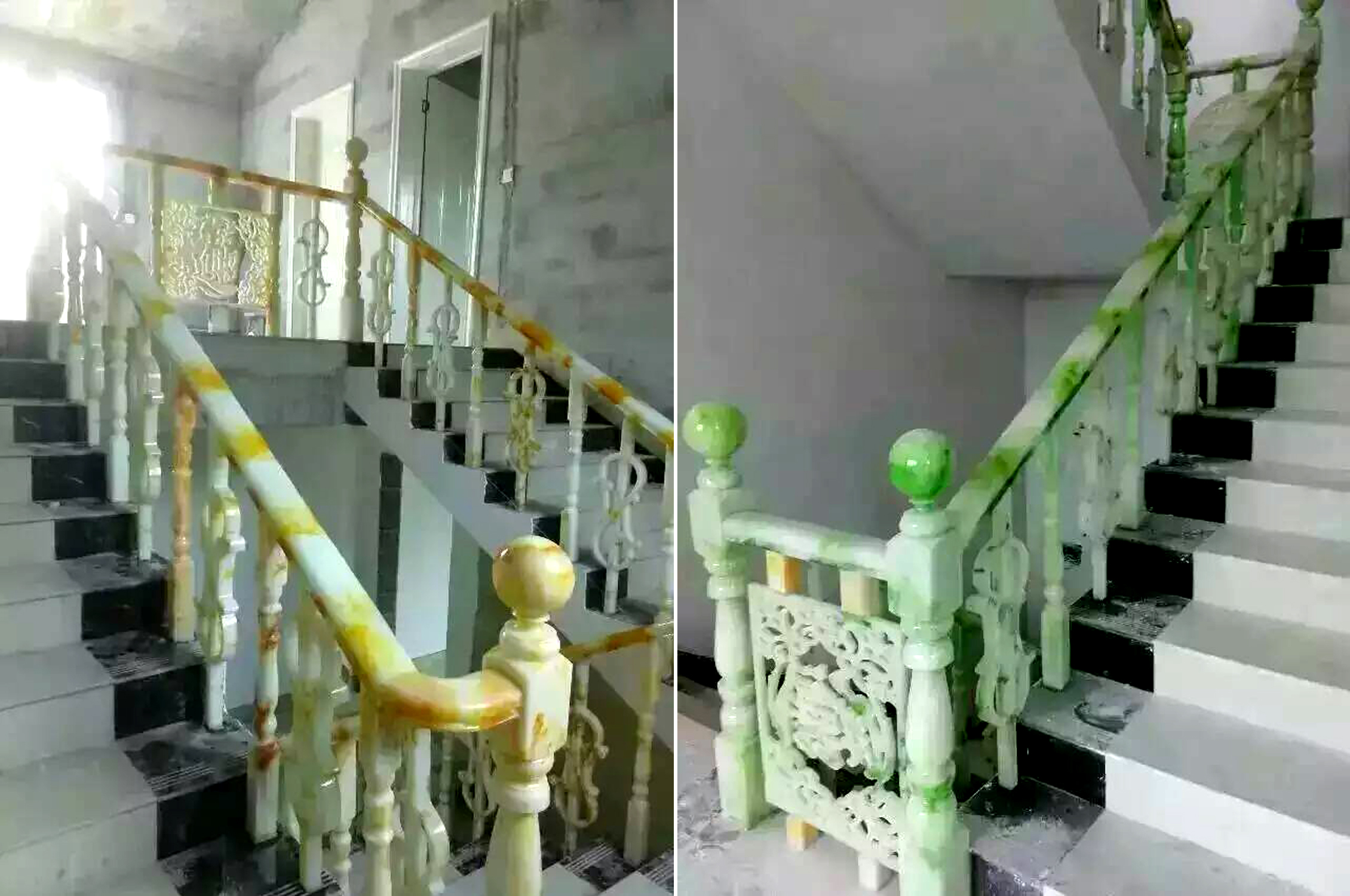 數(shù)碼彩仿大理石漆樓梯玉石效果