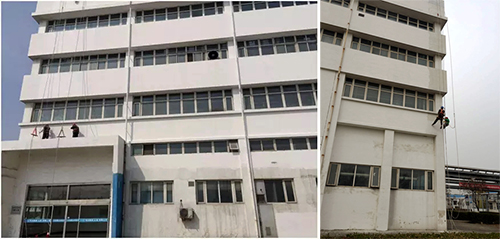 山東濟寧明治醫(yī)藥外墻翻新 刷2遍涂料立馬變白